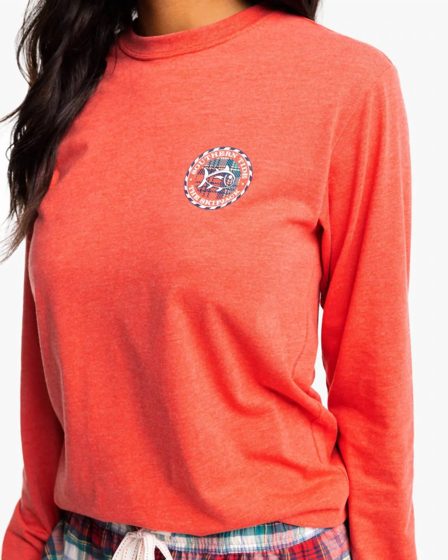 A Southern Lifestyle Co. - Long Sleeve Plaid Skipjack Tee