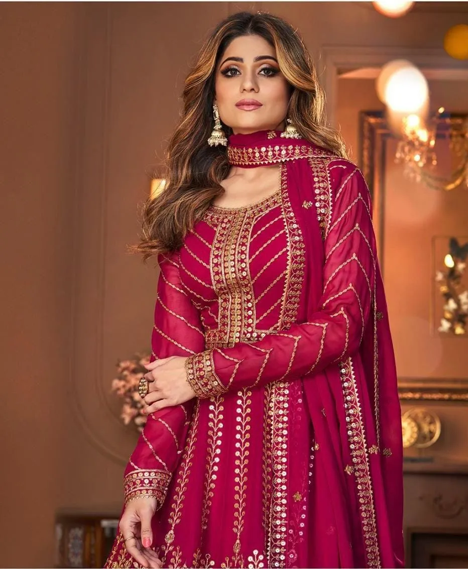 AASHIRWAD NIHARIKA DESIGNER REAL GEORGETTE SUIT
