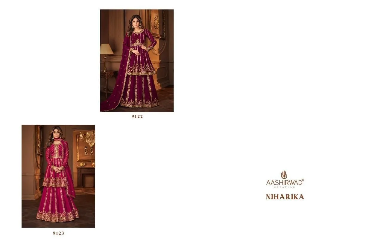 AASHIRWAD NIHARIKA DESIGNER REAL GEORGETTE SUIT