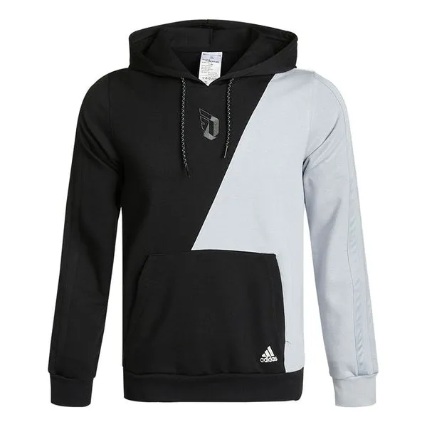 Adidas Dame Vis Hood Casual Sports Colorblock Hooded Pullover Black Gray