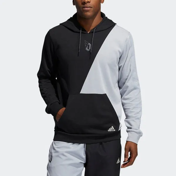 Adidas Dame Vis Hood Casual Sports Colorblock Hooded Pullover Black Gray