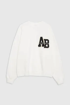 Anine Bing Miles Oversized Sweat Letterman in Off White