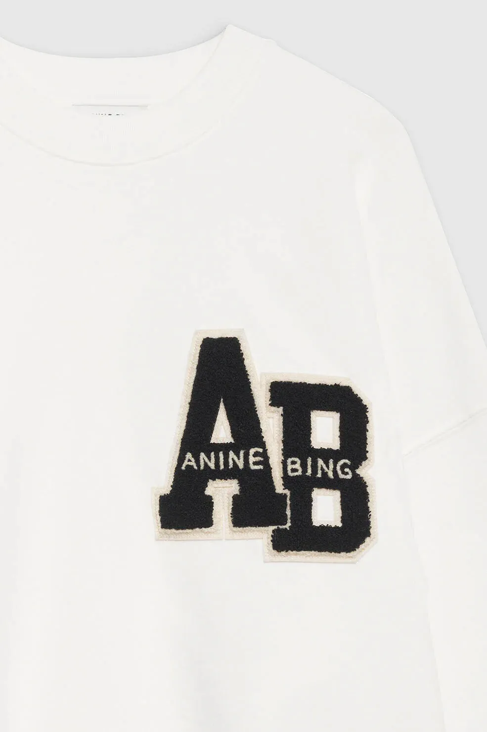Anine Bing Miles Oversized Sweat Letterman in Off White