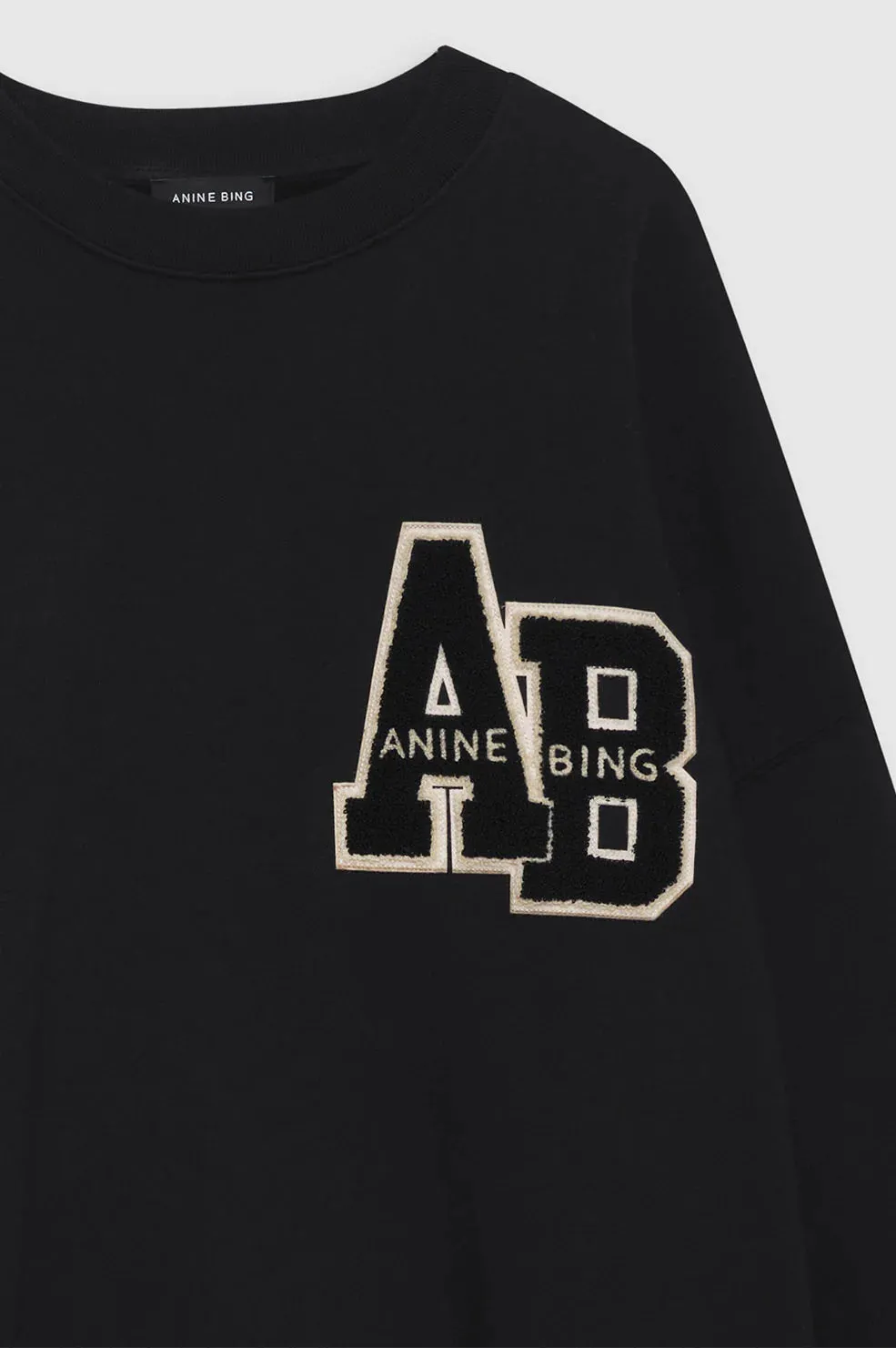 Anine Bing Miles Oversized Sweatshirt Letterman in Black