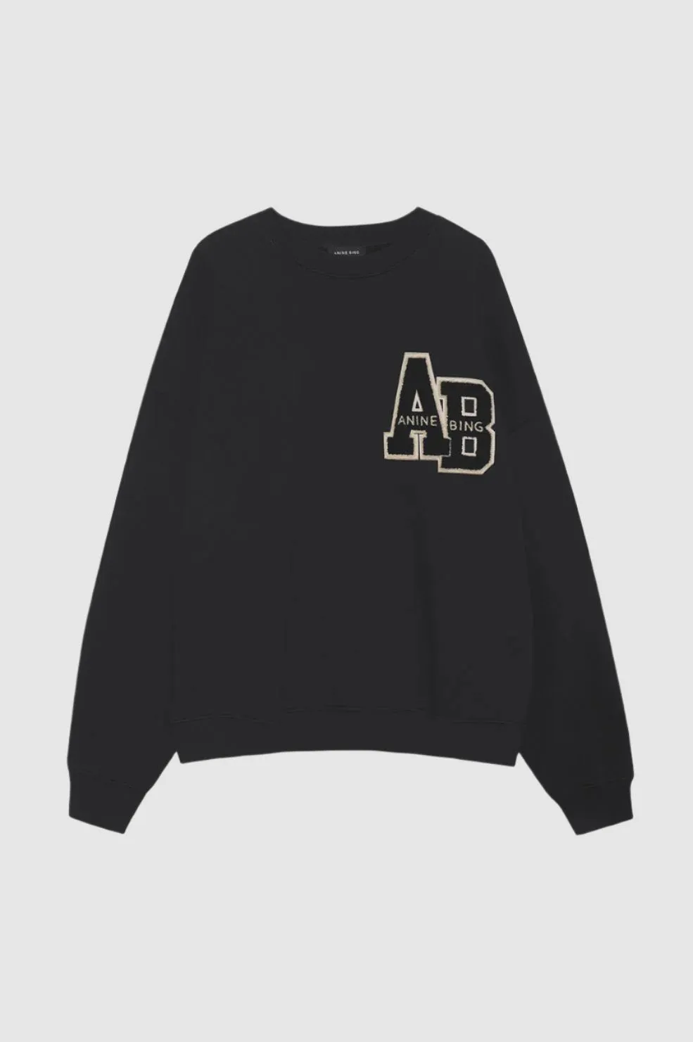 Anine Bing Miles Oversized Sweatshirt Letterman in Black
