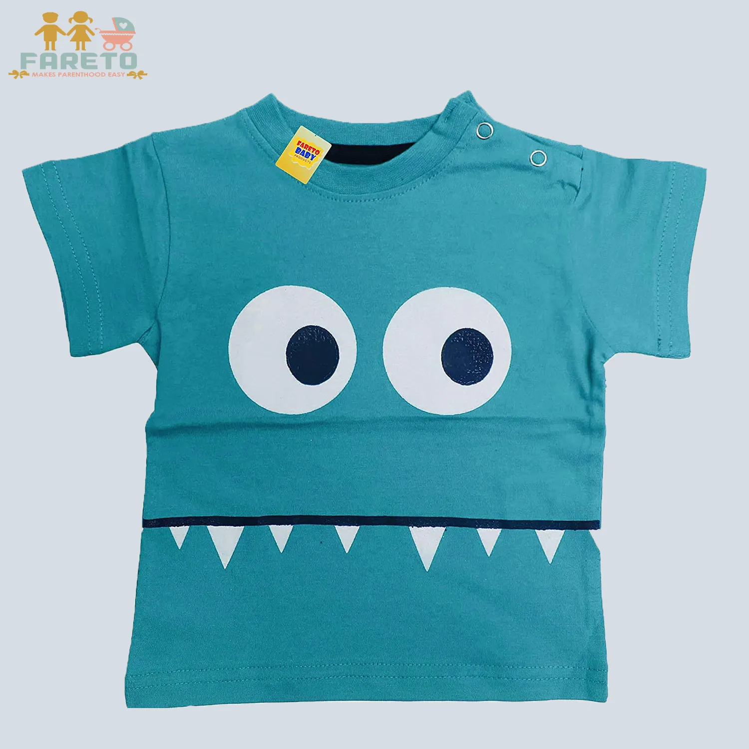 Fareto Baby Boy's & Baby Girl's Half Sleeves T-Shirt | Daily Wear T-Shirts(Touch button)(Pack of 5)