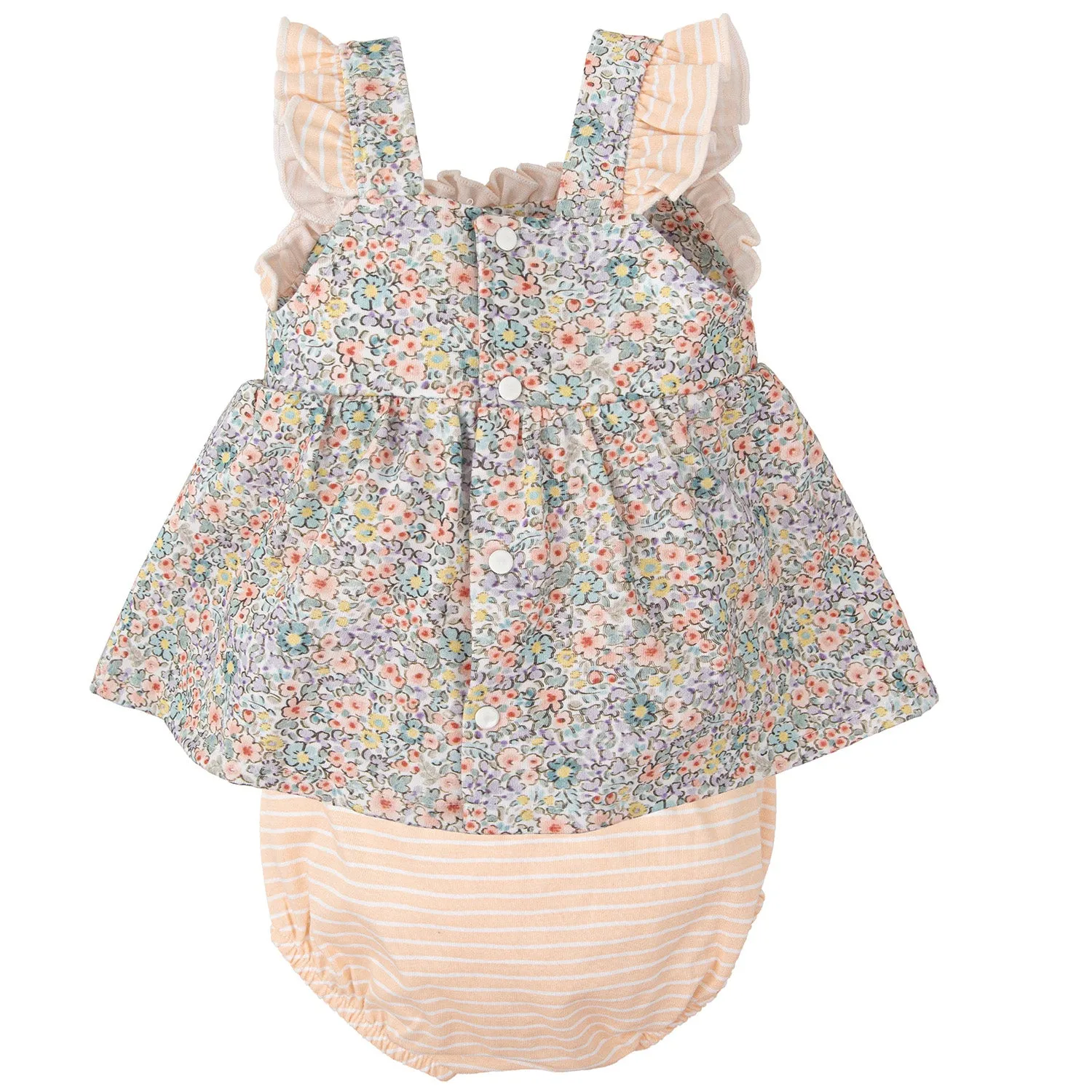 Floral & Stripe Pinafore Dress & Pants