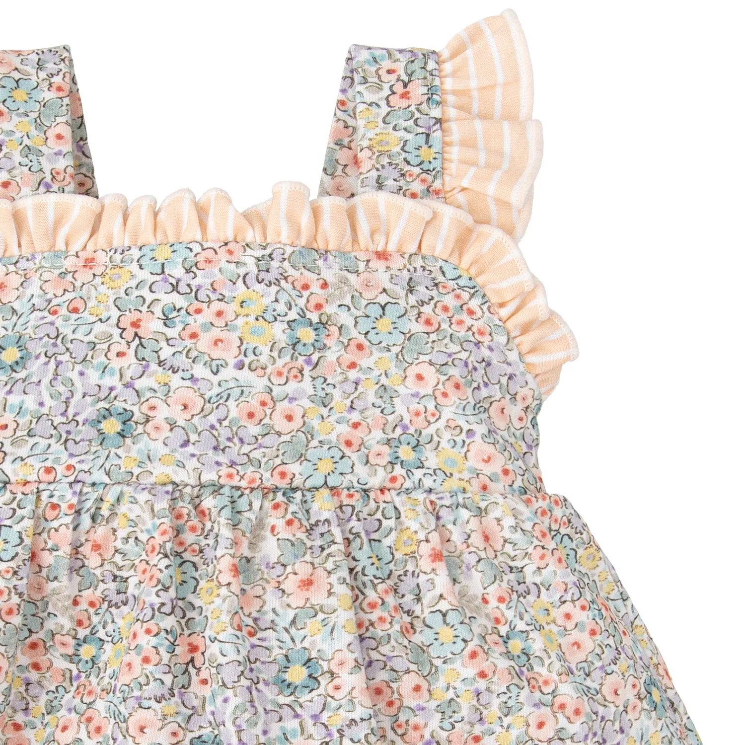 Floral & Stripe Pinafore Dress & Pants