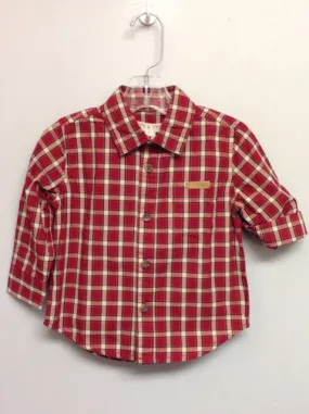 Hope & Henry Size 12M Red Plaid Cotton Infant Boys Shirts & Polos