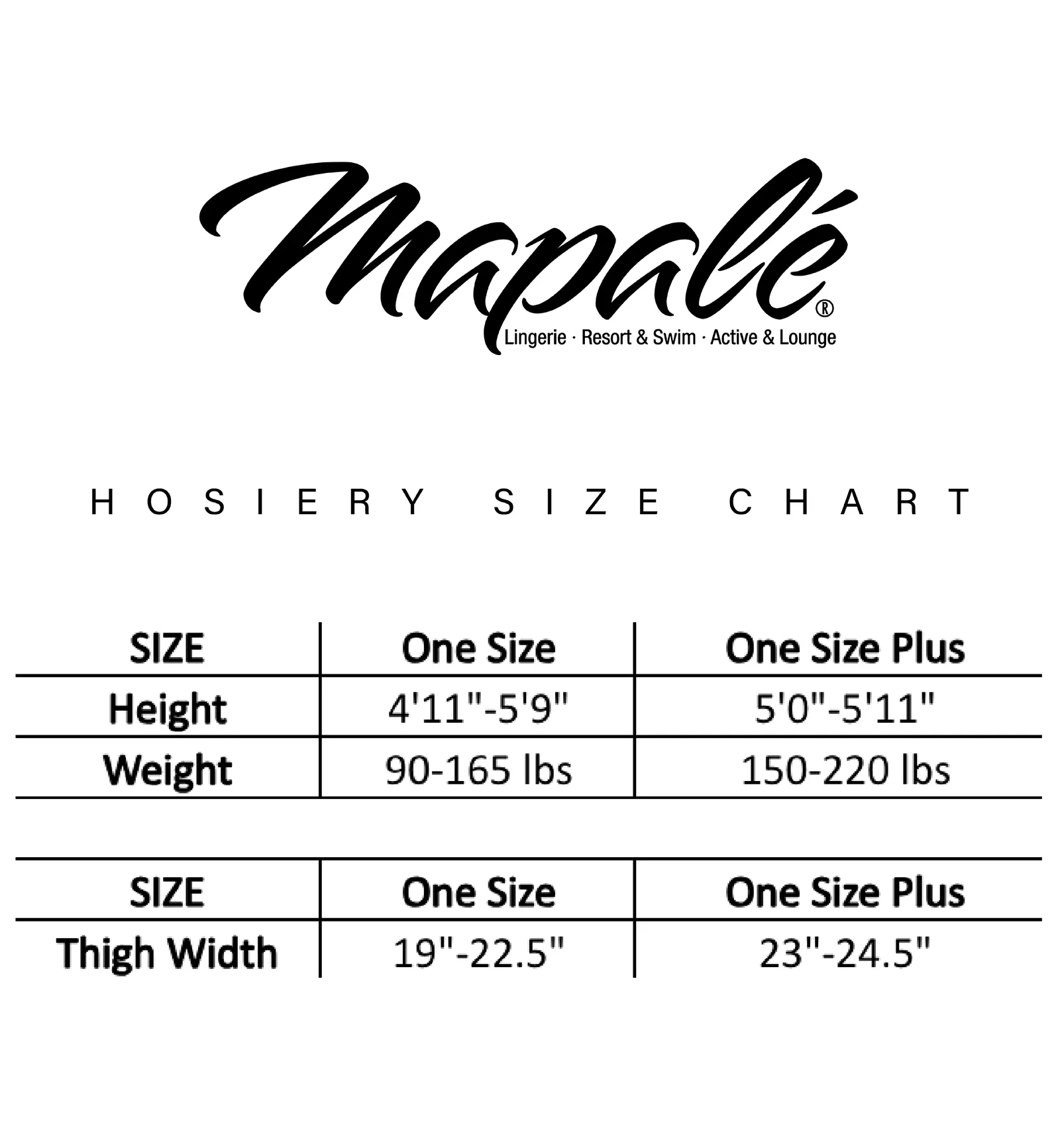 Mapale Zoe Sheer Thigh Highs PLUS (1108X) - Black