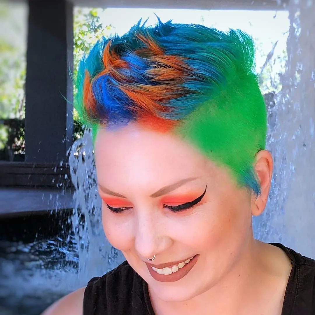 Neon Orange Semi-Perm Hair Color