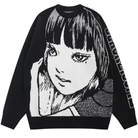 "BEAUTY MARK" - Anime Knitted Sweater