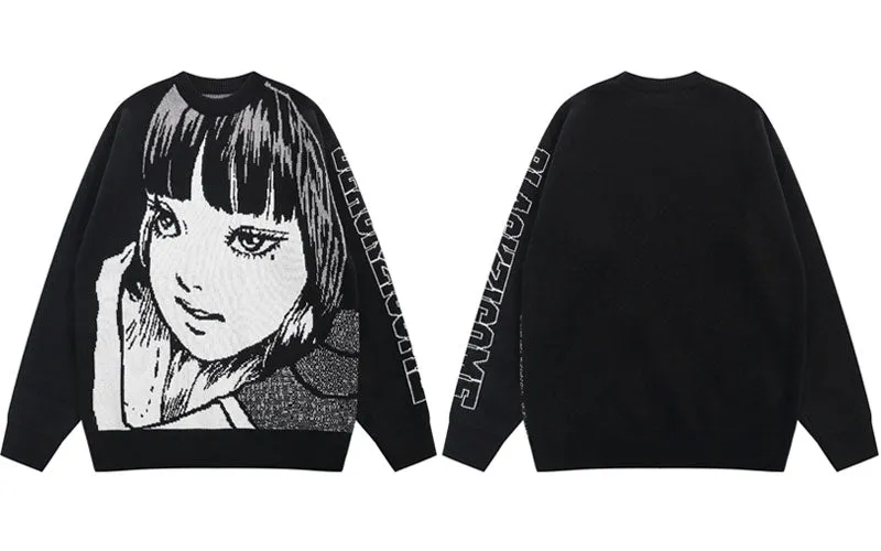 "BEAUTY MARK" - Anime Knitted Sweater