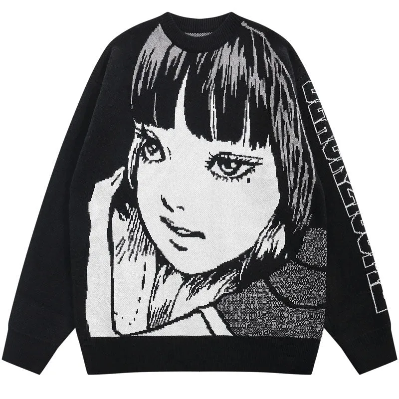 "BEAUTY MARK" - Anime Knitted Sweater