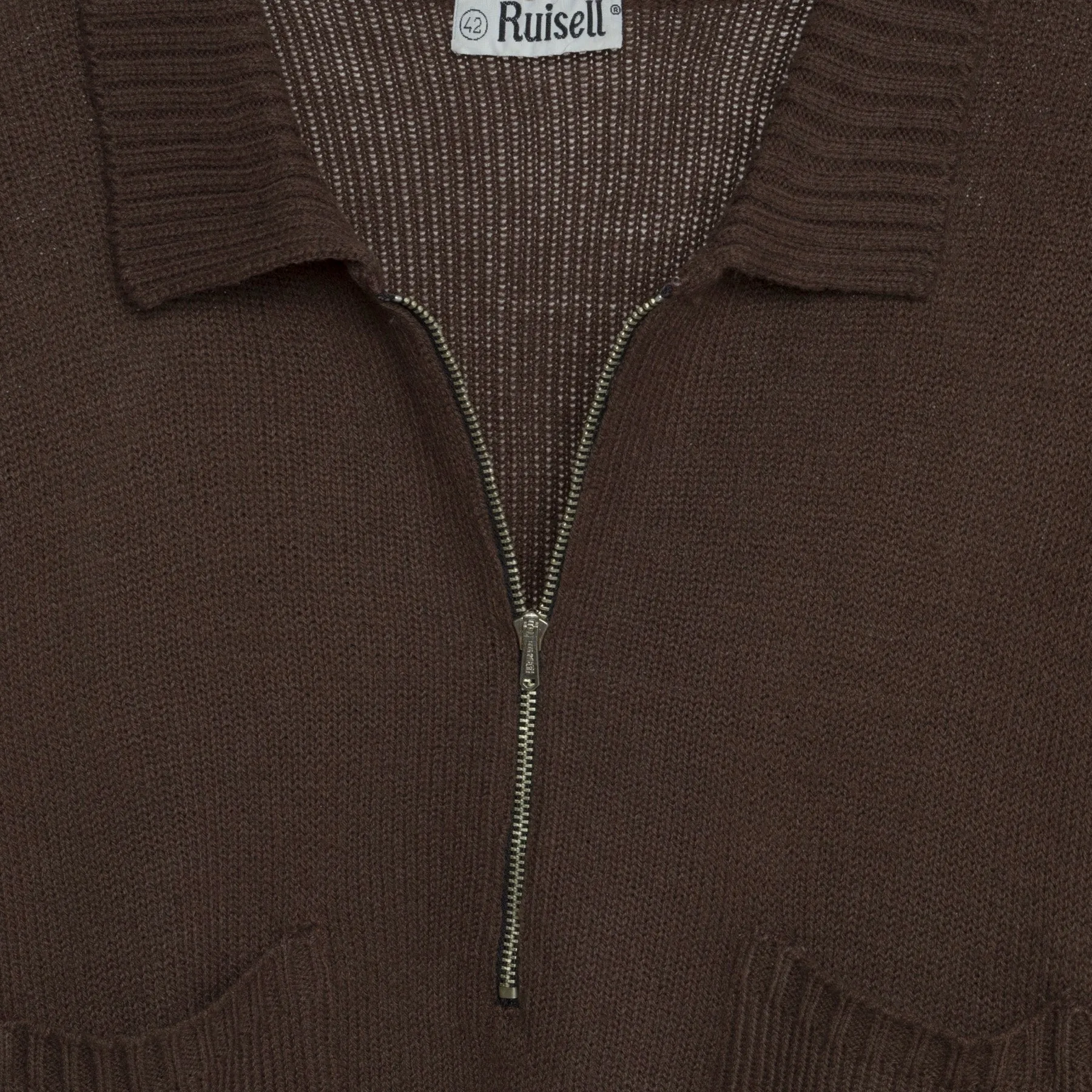 Rib Stitch Short Roll Multi Zip Sweater
