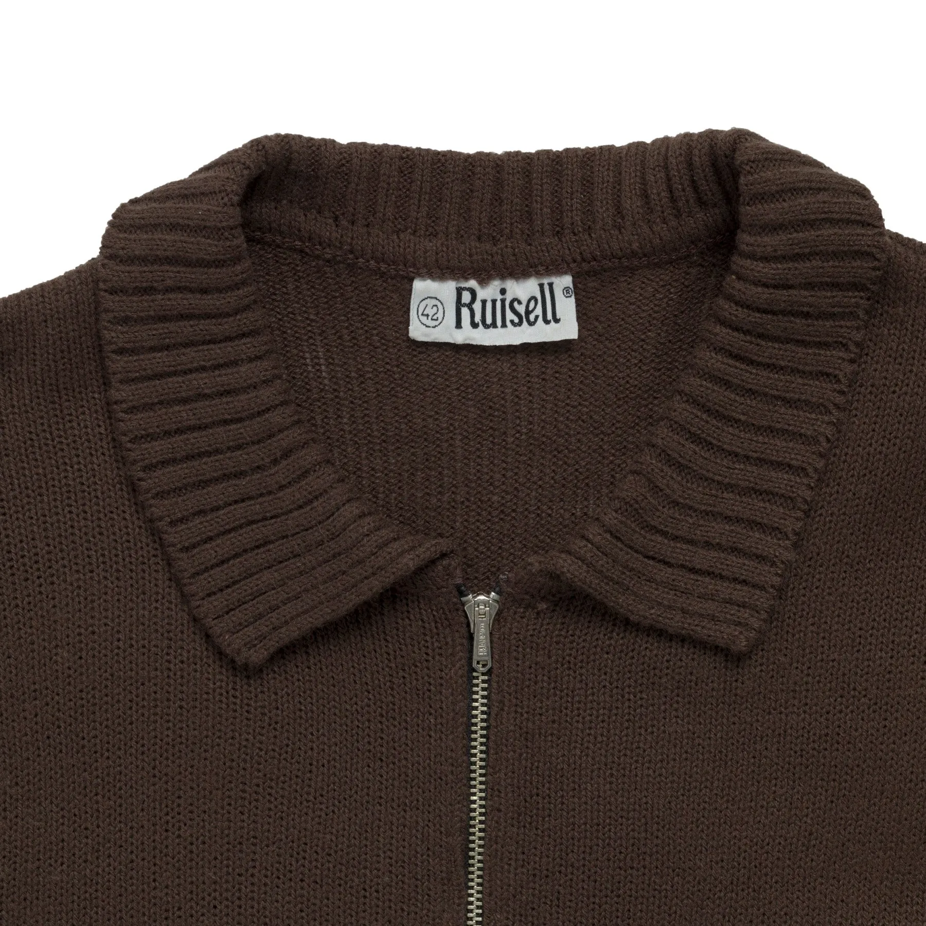Rib Stitch Short Roll Multi Zip Sweater