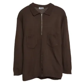 Rib Stitch Short Roll Multi Zip Sweater