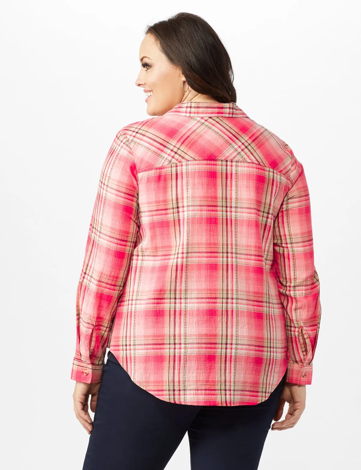 Roll Tab Plaid Shirt