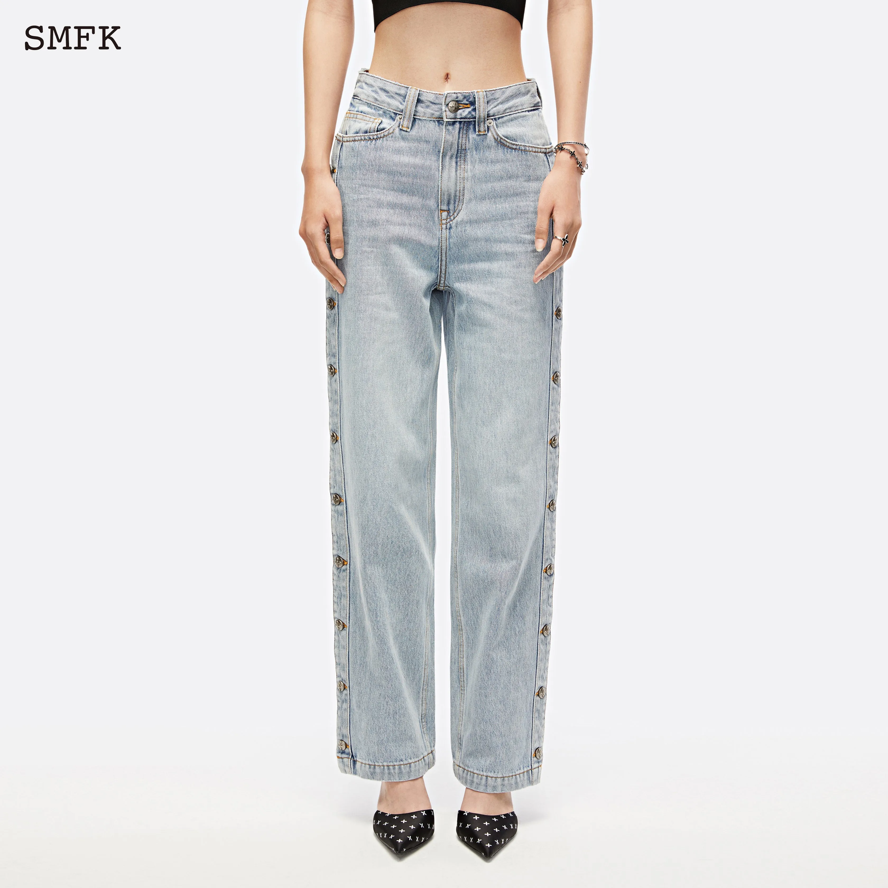 Skateboard Deconstructed Jeans Blue
