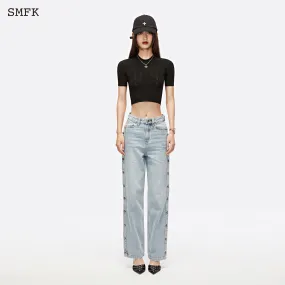 Skateboard Deconstructed Jeans Blue