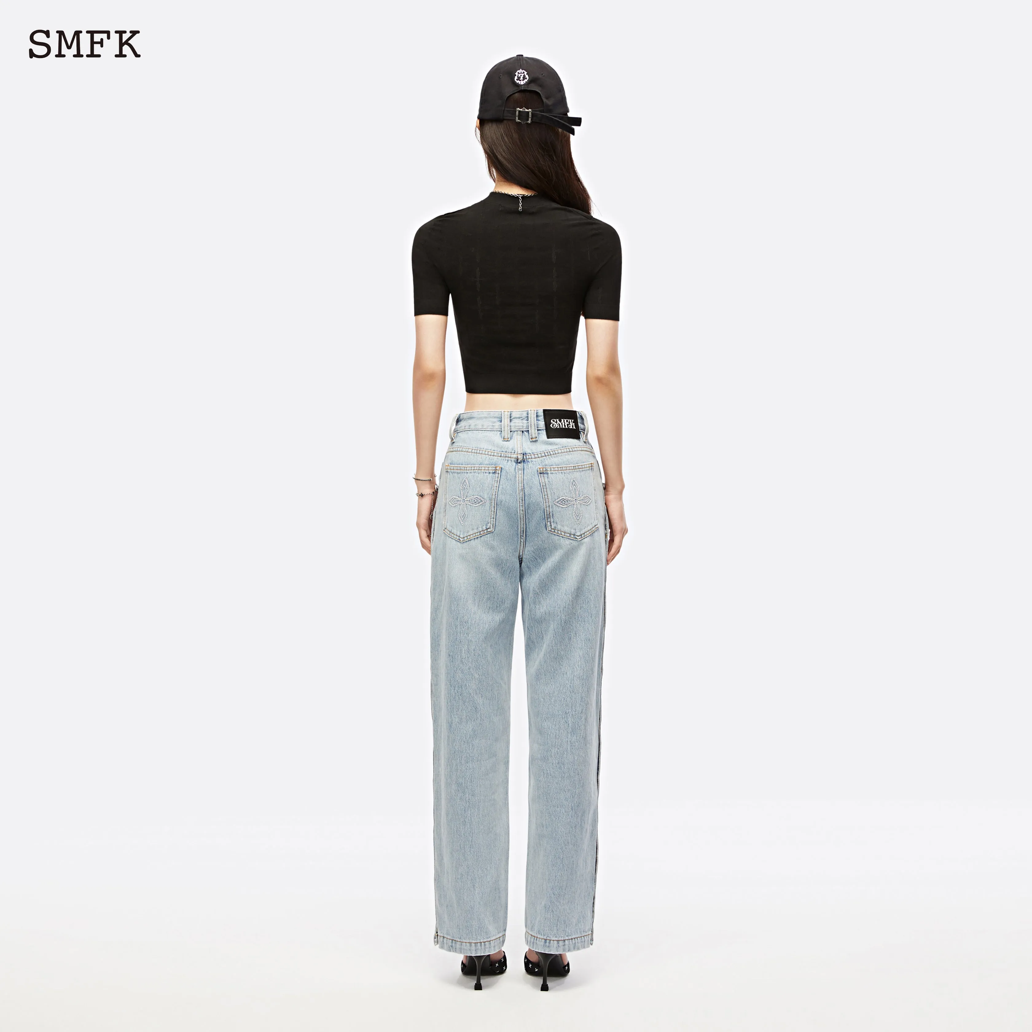 Skateboard Deconstructed Jeans Blue